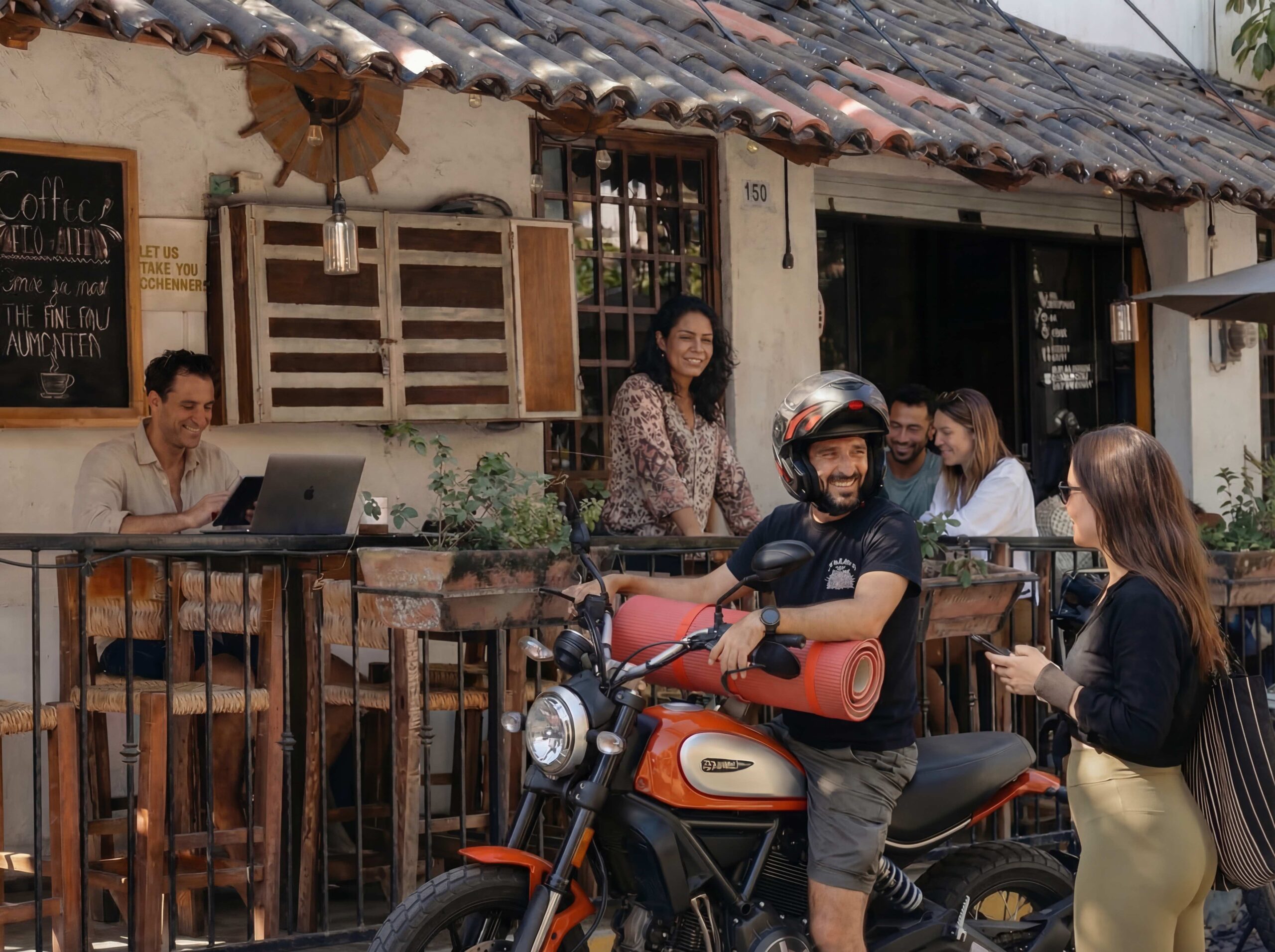 Neighborhood cafe scene